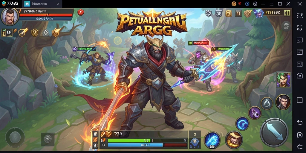 Tampilan aksi mendebarkan dalam gameplay ARPG 77AG.