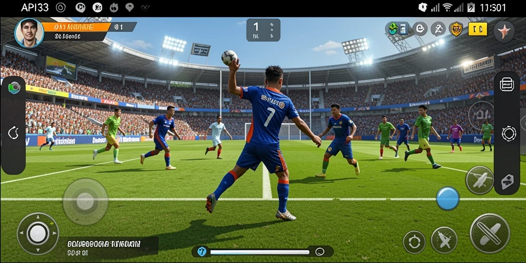 Screenshot API33 menunjukkan aksi seru dalam permainan olahraga.