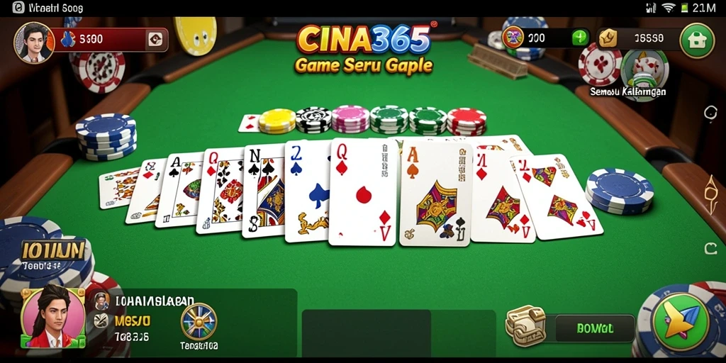 Tampilan gameplay Gaple yang seru dan interaktif di CINA365.