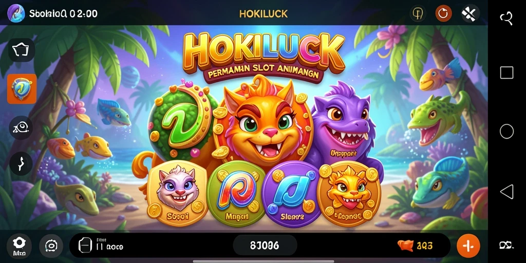 Tampilan gameplay HOKILUCK dengan karakter anime menarik.