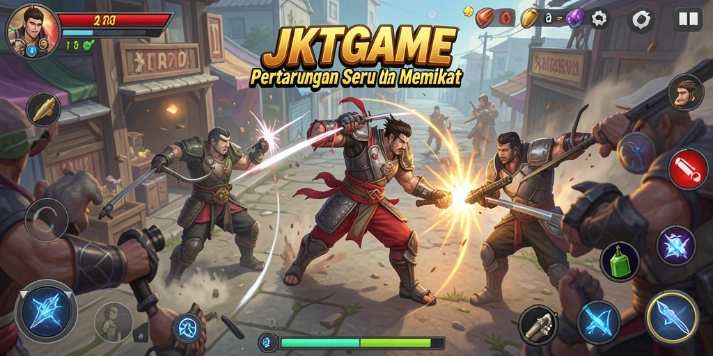 Screenshot gameplay JKTGAME yang menampilkan pertarungan seru.