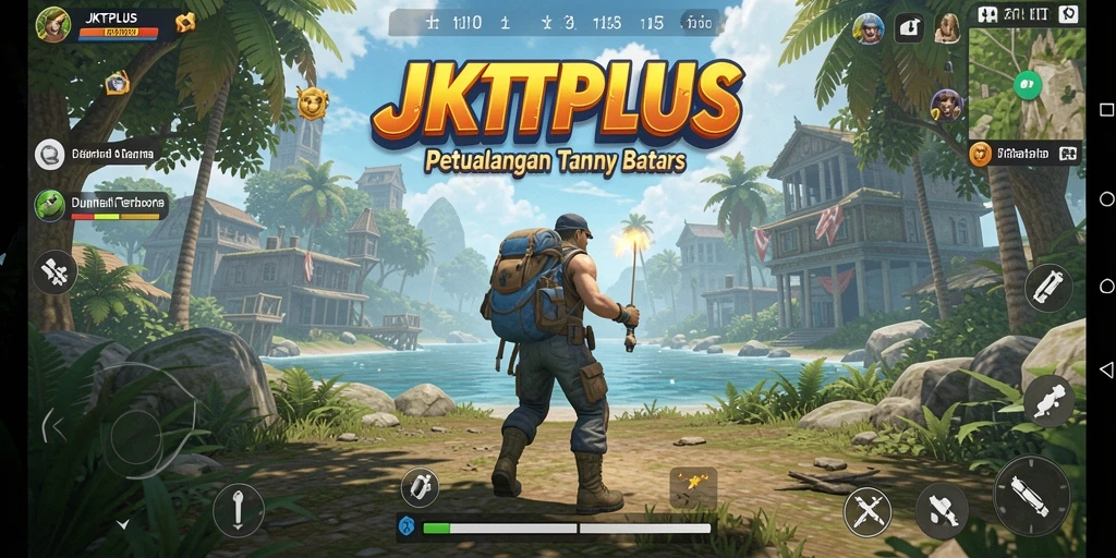 Screenshot menunjukkan petualangan seru dalam dunia terbuka JKTPLUS.