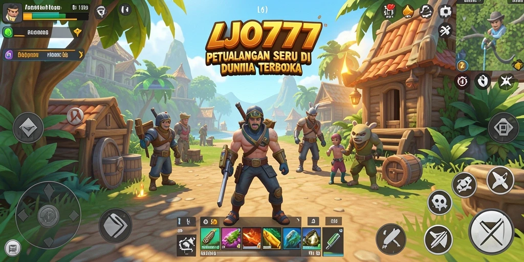Screenshot gameplay LJO777 menampilkan dunia terbuka yang luas dan indah.