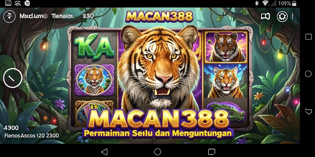 Tangkapan layar utama game Slot MACAN388 menampilkan gameplay yang memukau.