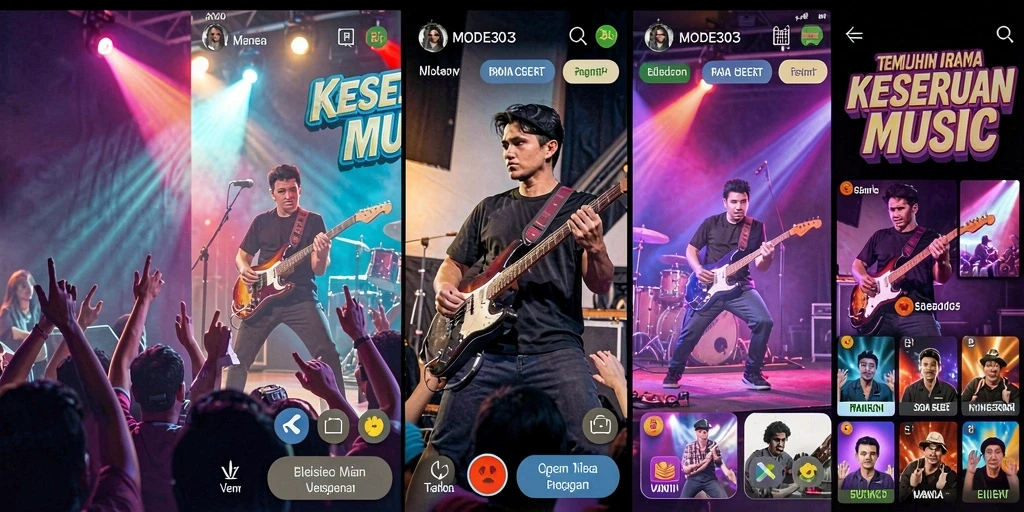 Tampilan gameplay MODE303 menampilkan keseruan bermain musik secara interaktif.