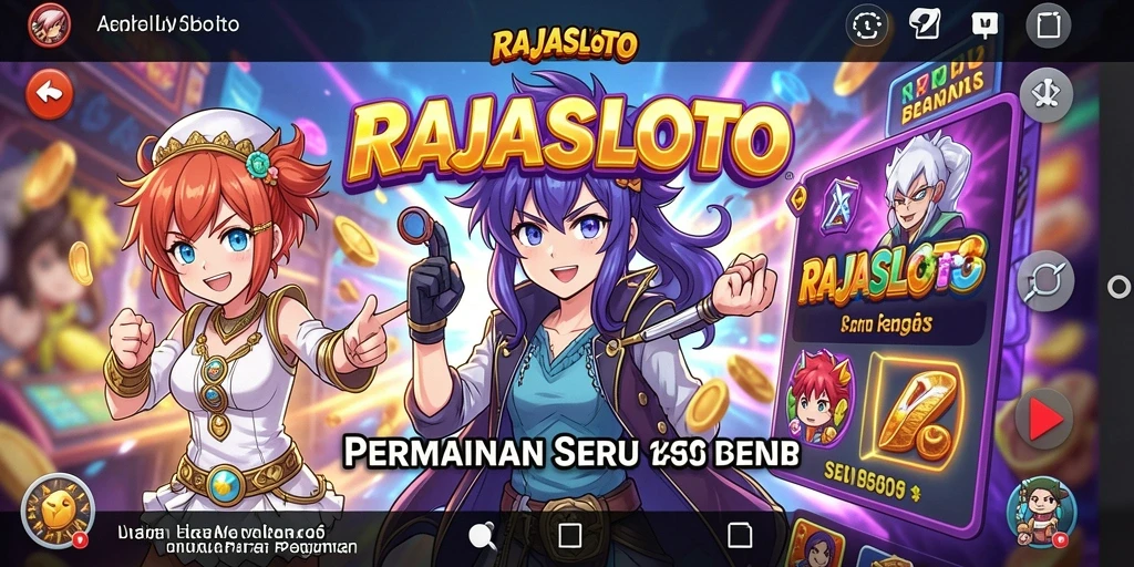 Menampilkan gameplay RAJASLOTO dengan karakter Anime yang menawan.