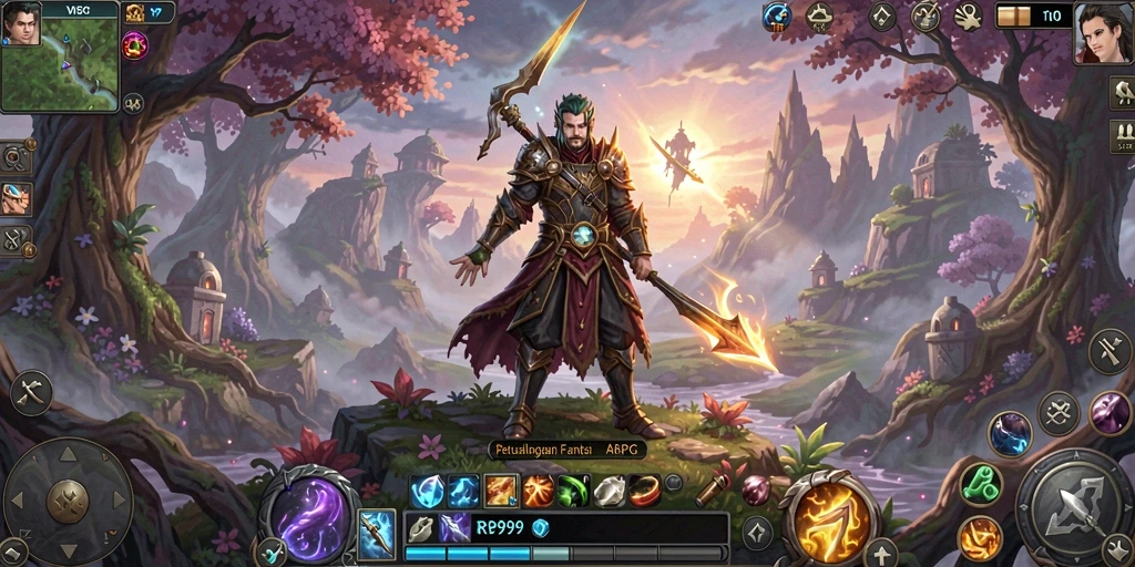 Screenshot gameplay menunjukkan aksi pertarungan mendebarkan di dunia ARPG.