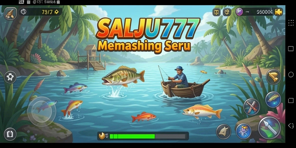 Screenshot gameplay SALJU777 dengan suasana memancing yang menawan.