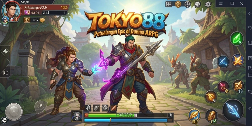 Screenshot gameplay yang menampilkan pertarungan seru di TOKYO88.
