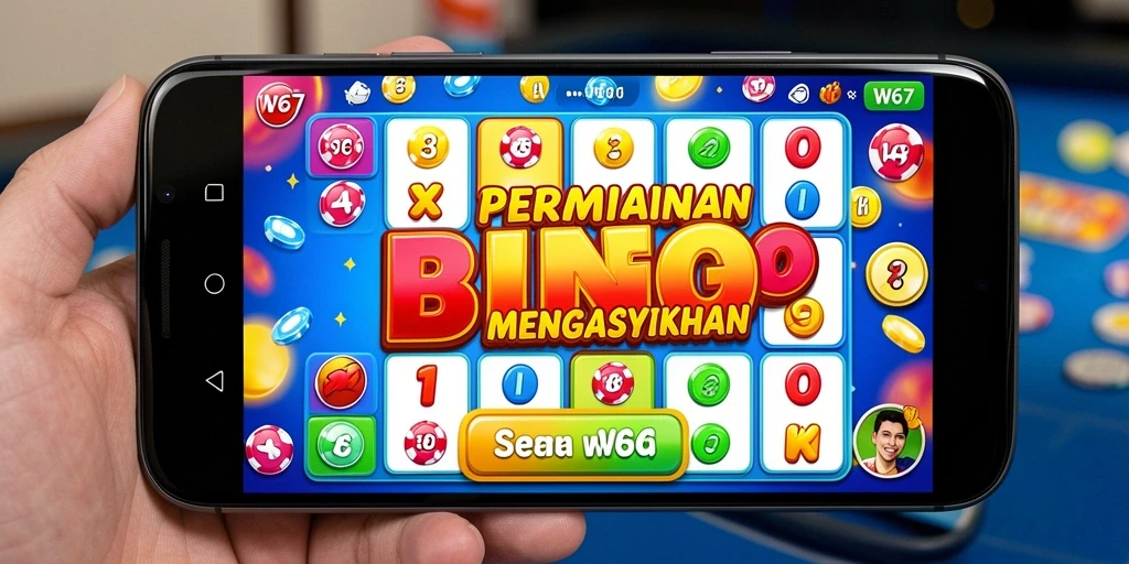 Tampilan antarmuka permainan Bingo yang menarik di W67.